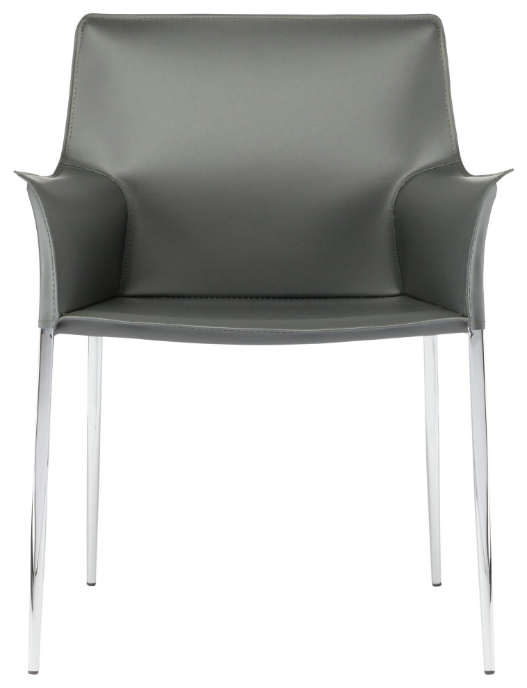 Colter Dark Gray Leather Dining Chair  Hgar401   Midcentury   Dining Chairs   by Beyond Design  ampMore  Houzz