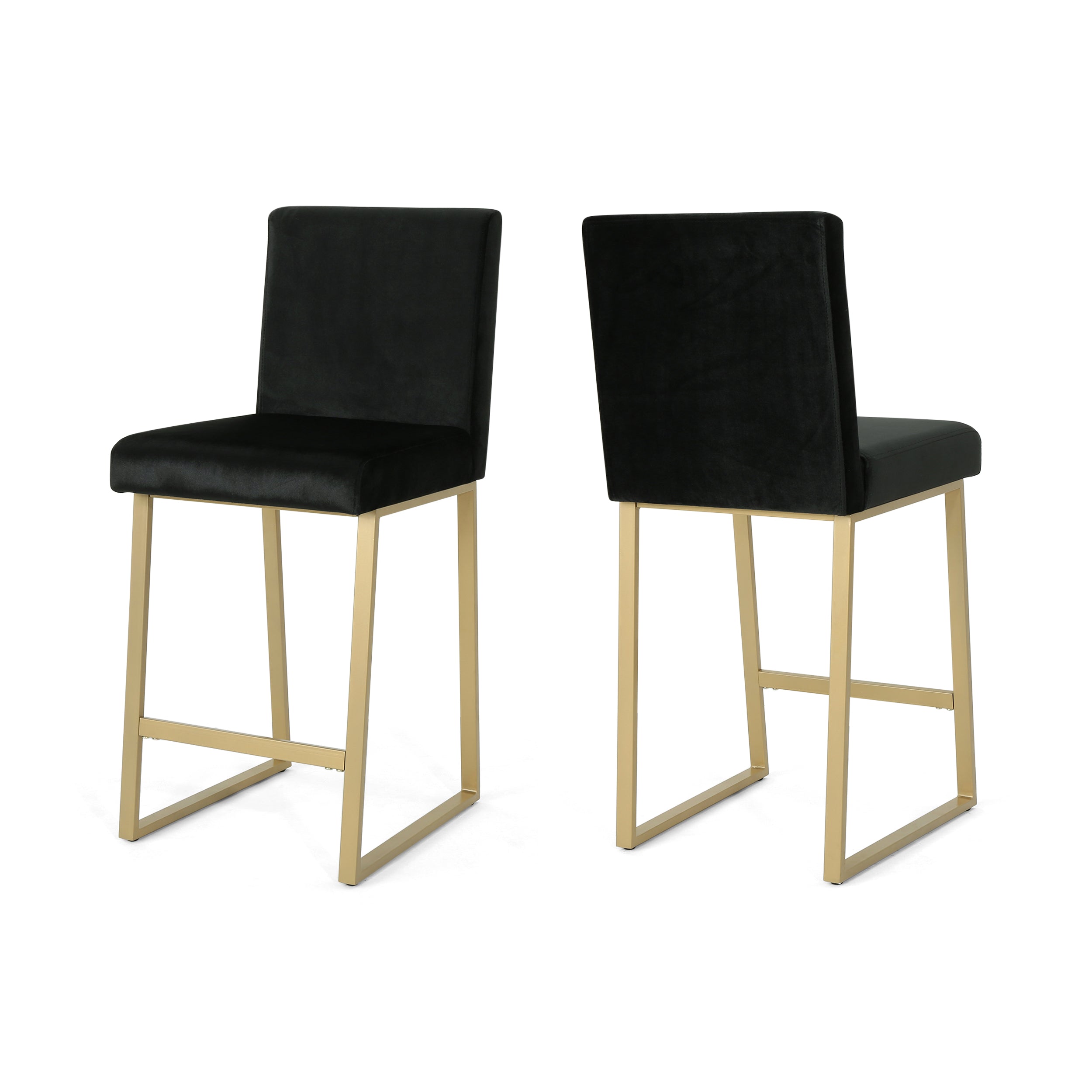 Lexi Modern Velvet Barstools (Set of 2)