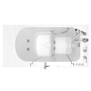 American Standard Gelcoat Value Series 51 in. Right Hand Walk-In Whirlpool and Air Bathtub with Outward Opening Door in White 3052OD.709.CRW-PC