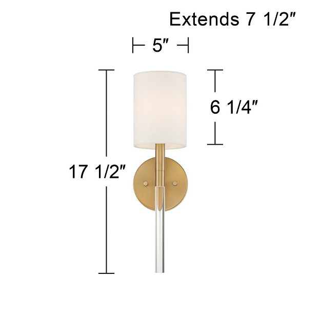 Fixture Clear Acrylic White Fabric Shade For Bedroom Bathroom