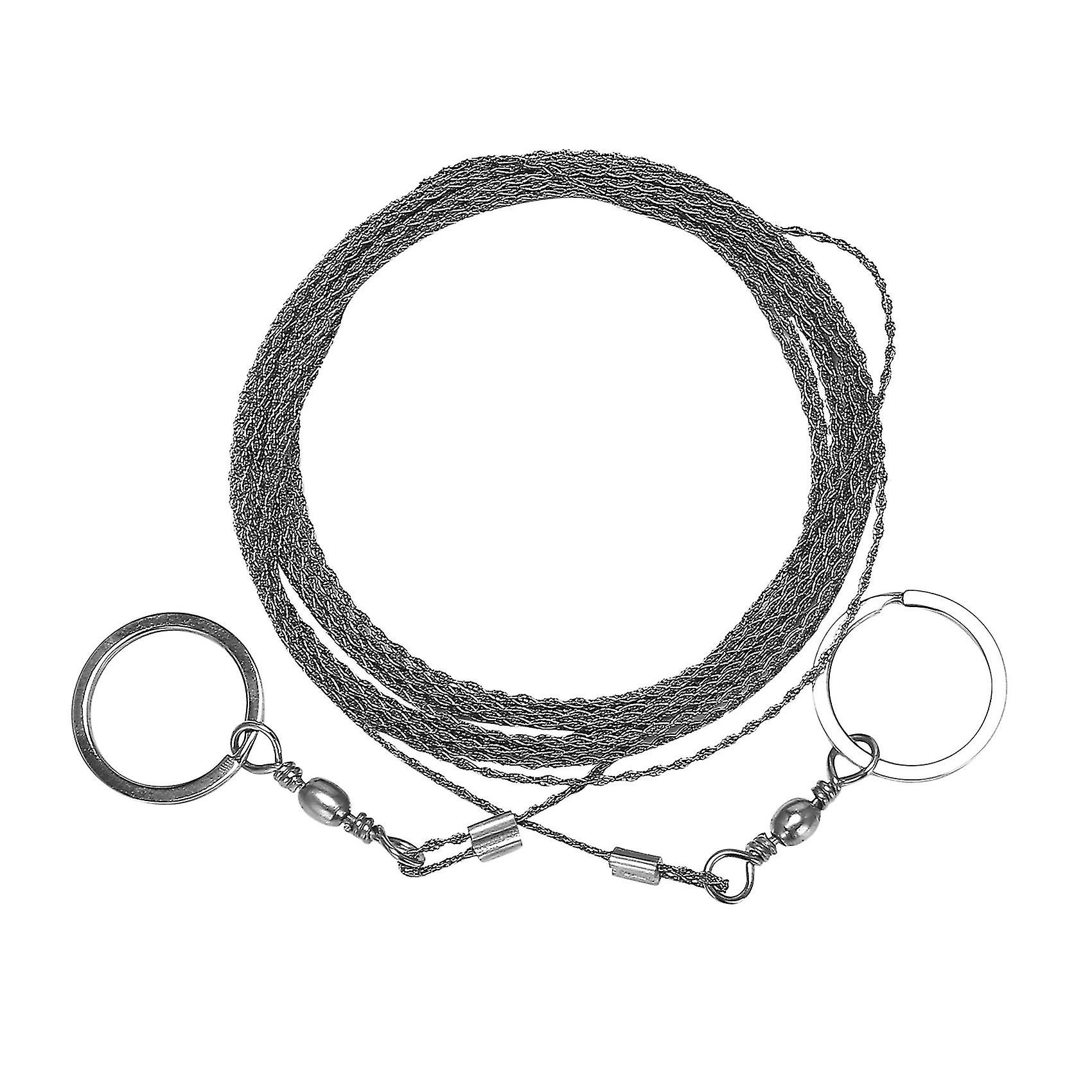 2x Outdoor Hand-drawn Rope Saw 304 Stainless Steel Wire Saw Camping Life-saving Woodworking Super F