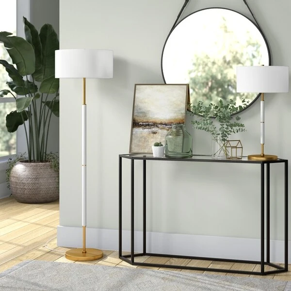 Simone 2-Light Floor Lamp with Fabric Shade