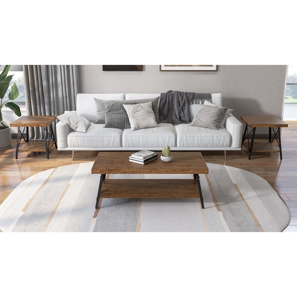 Carbon Loft Oliver Rustic Wood Coffee Table