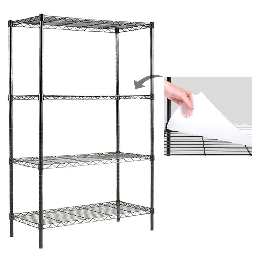 EFINE Black 4-Tier Carbon Steel Wire Garage Storage Shelving Unit NSF Certified (35.5 in. W x 54 in. H x 15.8 in. D) RL500-4