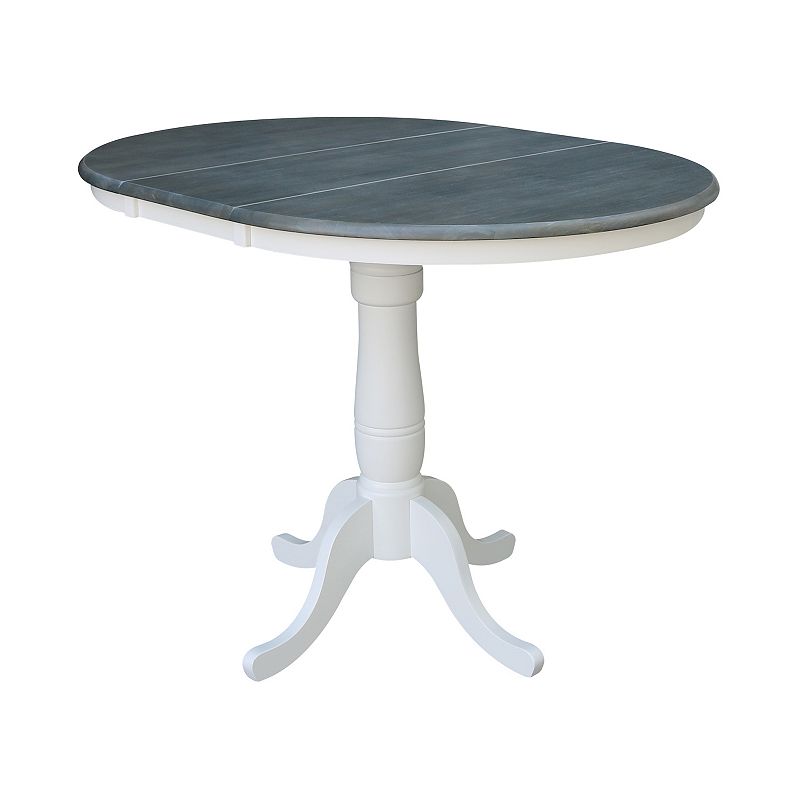 International Concepts Round Drop-Leaf Pedestal Dining Table