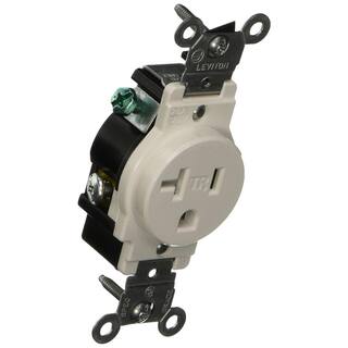 Leviton 20 Amp Commercial Grade Tamper Resistant Single Outlet White (10-Pack) VBX-T5020-W0S