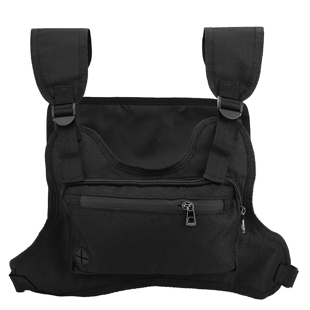 Outdoor Multifunction Sport Leisure Running Tactics Chest Backpack Fitness Vest Bagblack