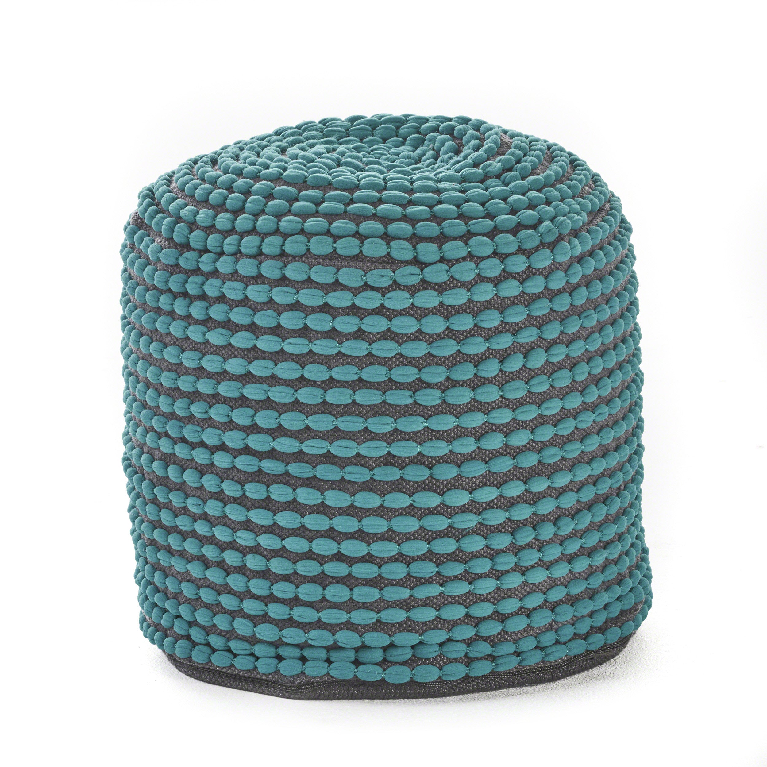 Rosalyn Handcrafted Modern Water-Resistant Fabric Ottoman Pouf