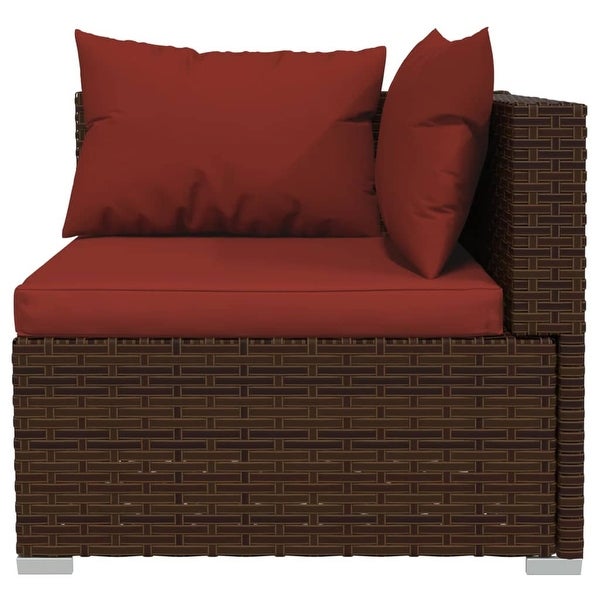 11 Piece Patio Lounge Set with Cushions Brown Poly Rattan - Overstock - 36364987