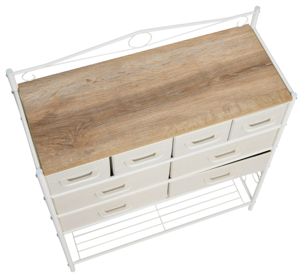 Dresser Table  8 White Drawers  Shoe Shelf White  Scandinavian White Top   Traditional   Dressers   by Household Essentials  Houzz