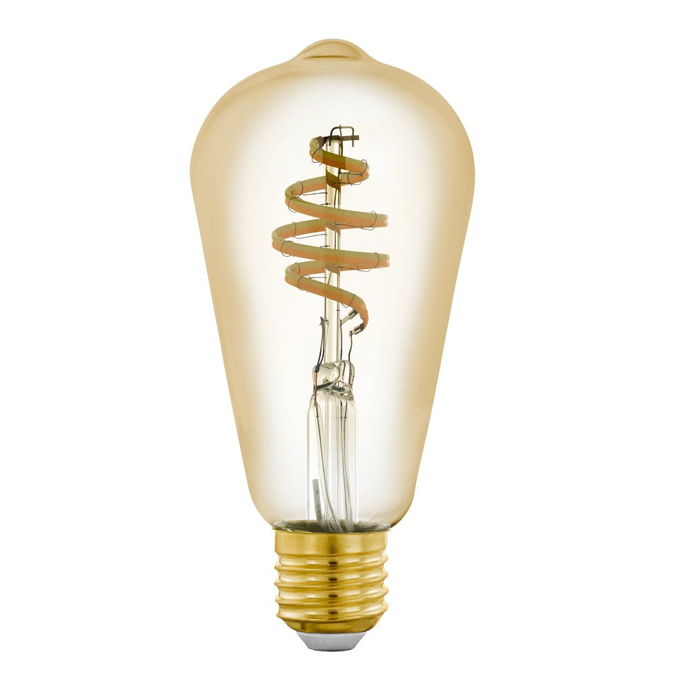 EGLO 12242 Zigbee Smart Tuneable LED 5.5W Squirrel ST64 E27 ES Amber Spiral Filament Lamp 400lm 2200k-6500k