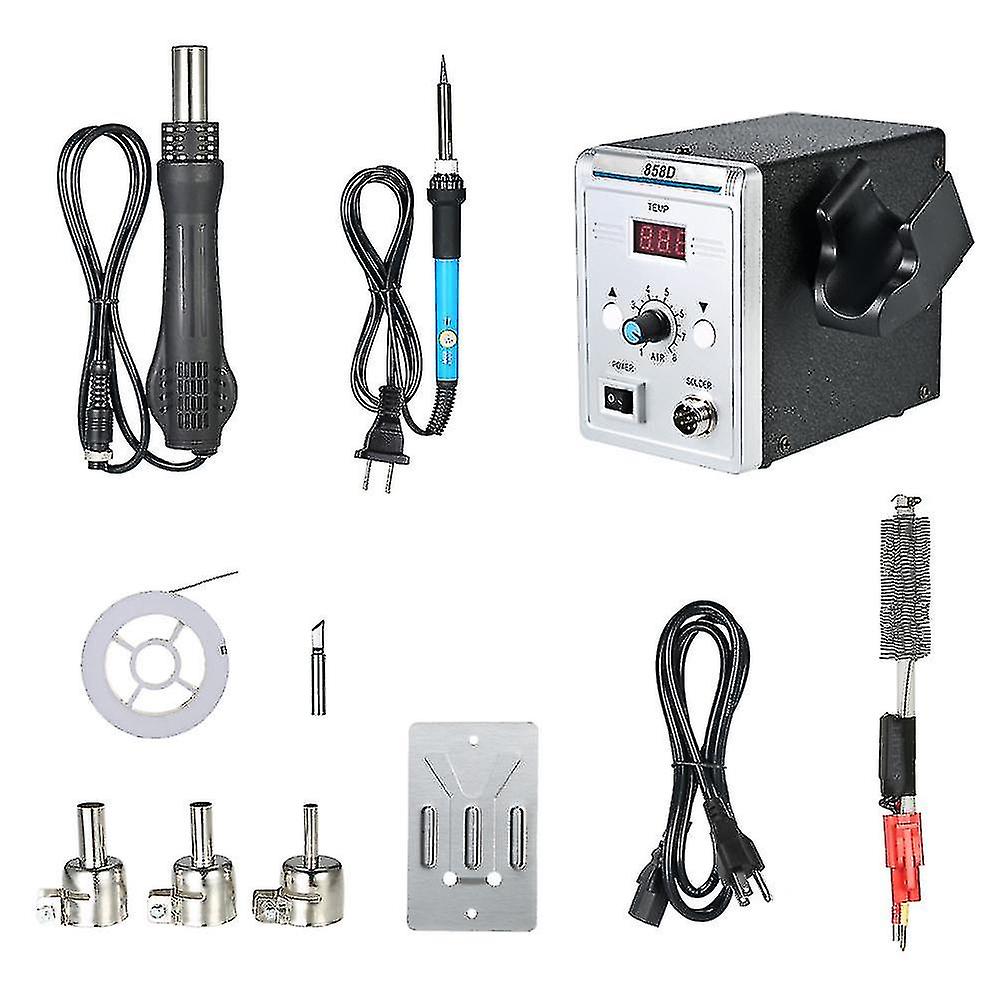 Naiwang 858d 700w Soldering Station Led Solder Iron Desoldering Station Bga Rework Solder Station Hot Air Gun + Electric Iron Set