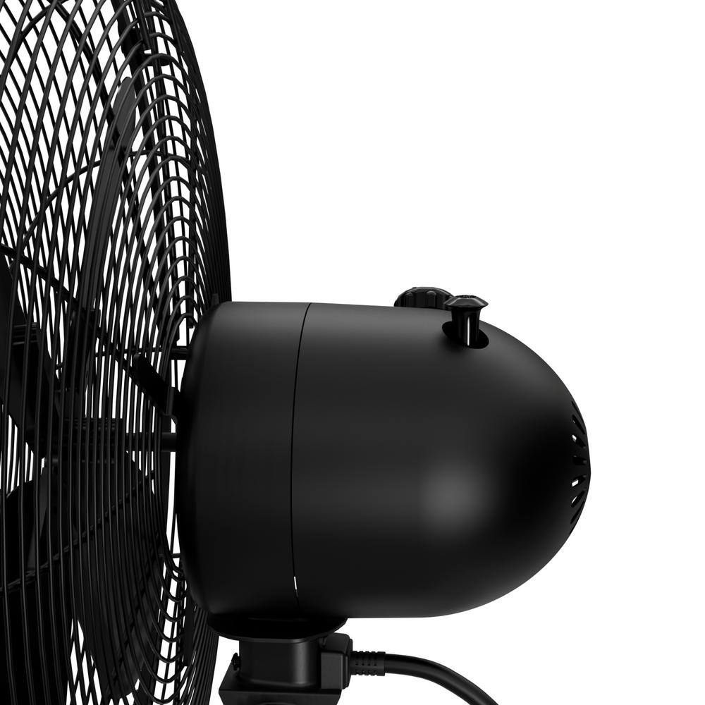 Hunter Classic 16 in. 3-speed Pedestal Fan in Matte Black with Non-slip Base and Easy-Carry Handle 97316