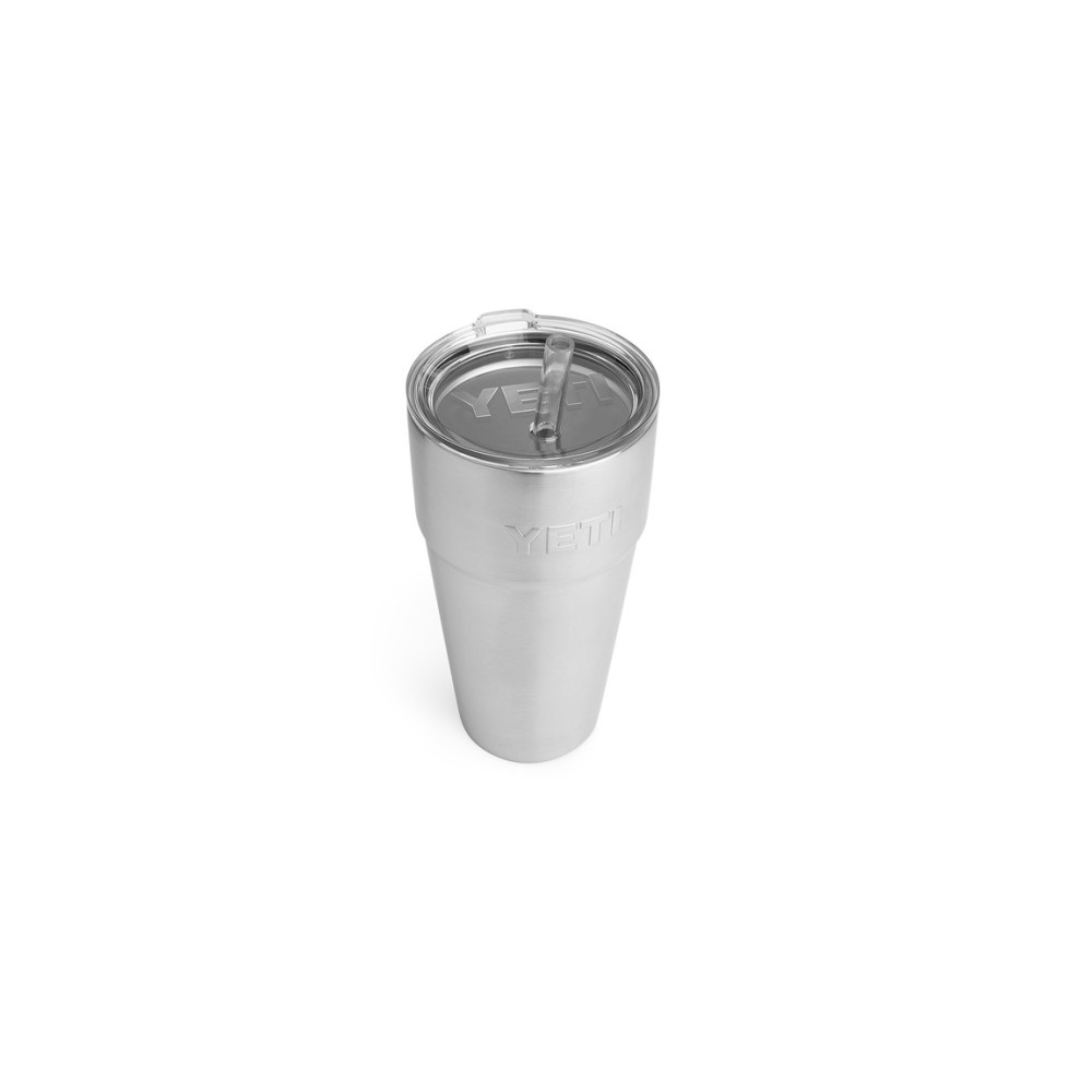 Yeti Rambler Stackable Cup with Straw Lid 26oz， Stainless Steel ;