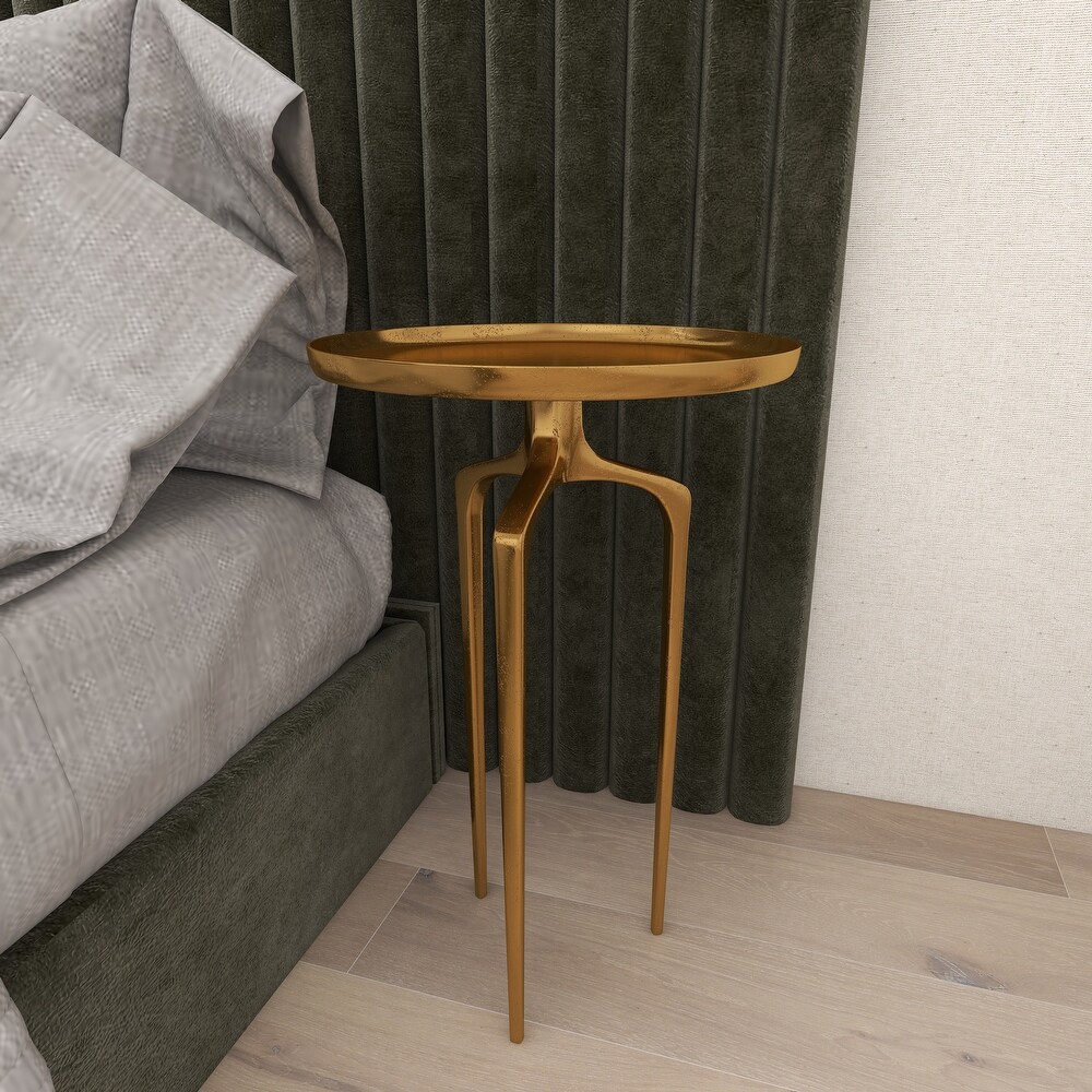 Aluminum Contemporary Accent Table 22 x 13 x 13