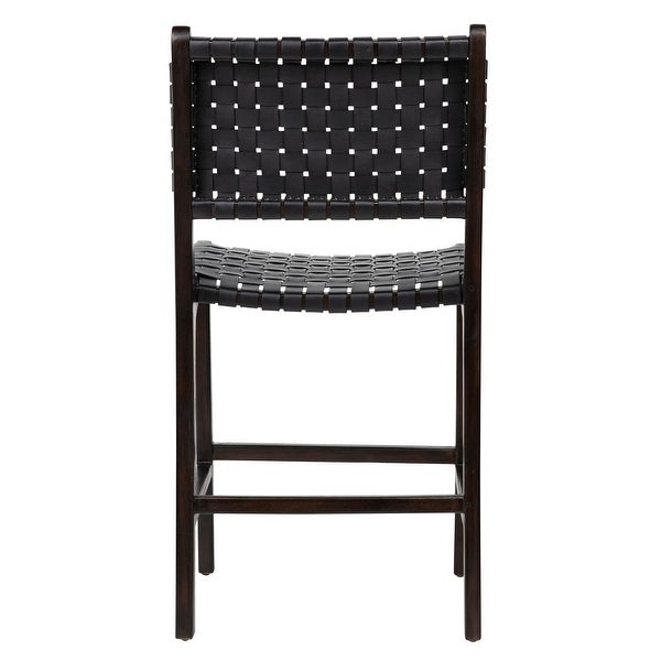 Maverick Woven Counter Stool， Espresso Teak - N/A