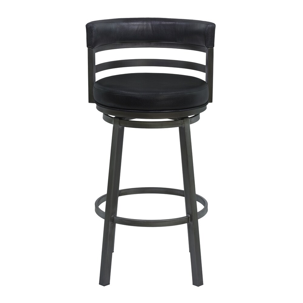 Madrid Modern Swivel Counter/Bar Stool in Faux Leather and Metal