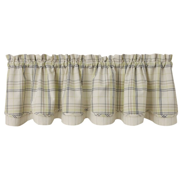 Dew Drop Plaid Lined Layered Valance 72 x27 x27 X 16 x27 x27