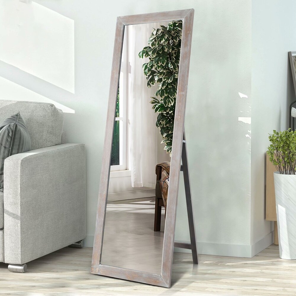 Wood Bedroom Dressing Full length Mirror with Standing