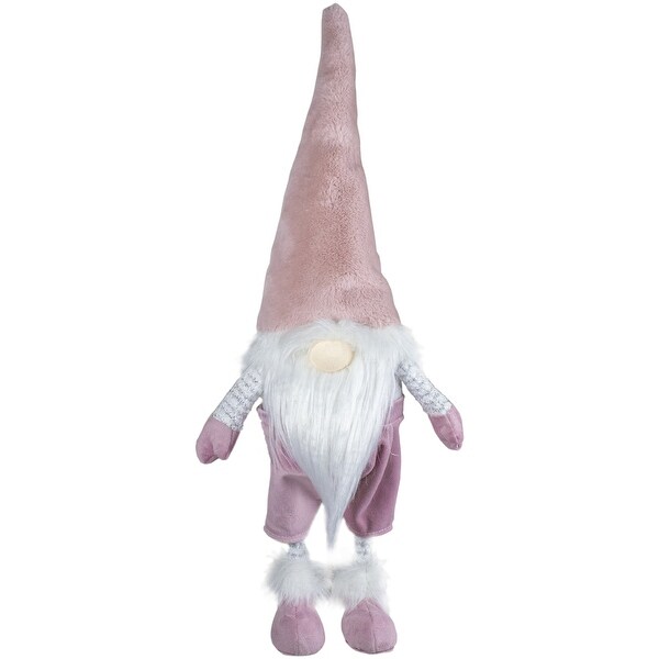 20 White and Pink Bouncy Gnome Standing Figure Christmas Decoration