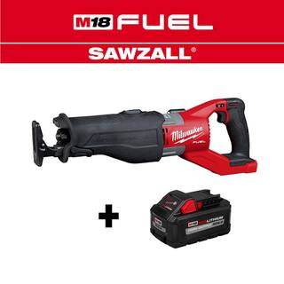 MW M18 FUEL 18V Lithium-Ion Brushless Cordless SUPER SAWZALL Orbital Reciprocating Saw W HIGH OUTPUT XC 8.0Ah Battery 2722-20-48-11-1880