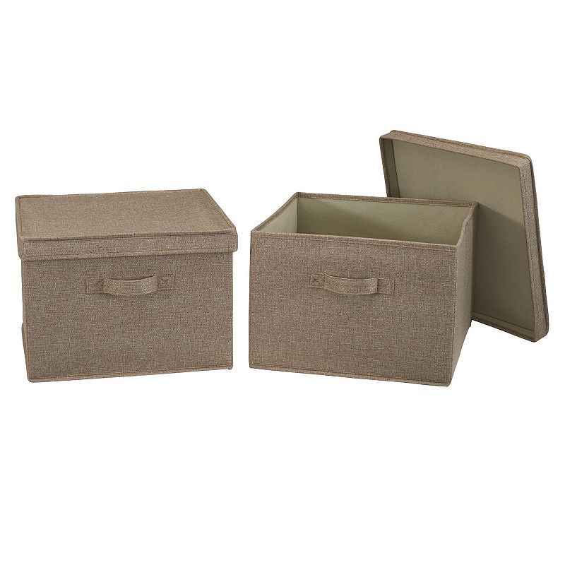 Household Essentials Square Storage Boxes with Lids 2-piece Set