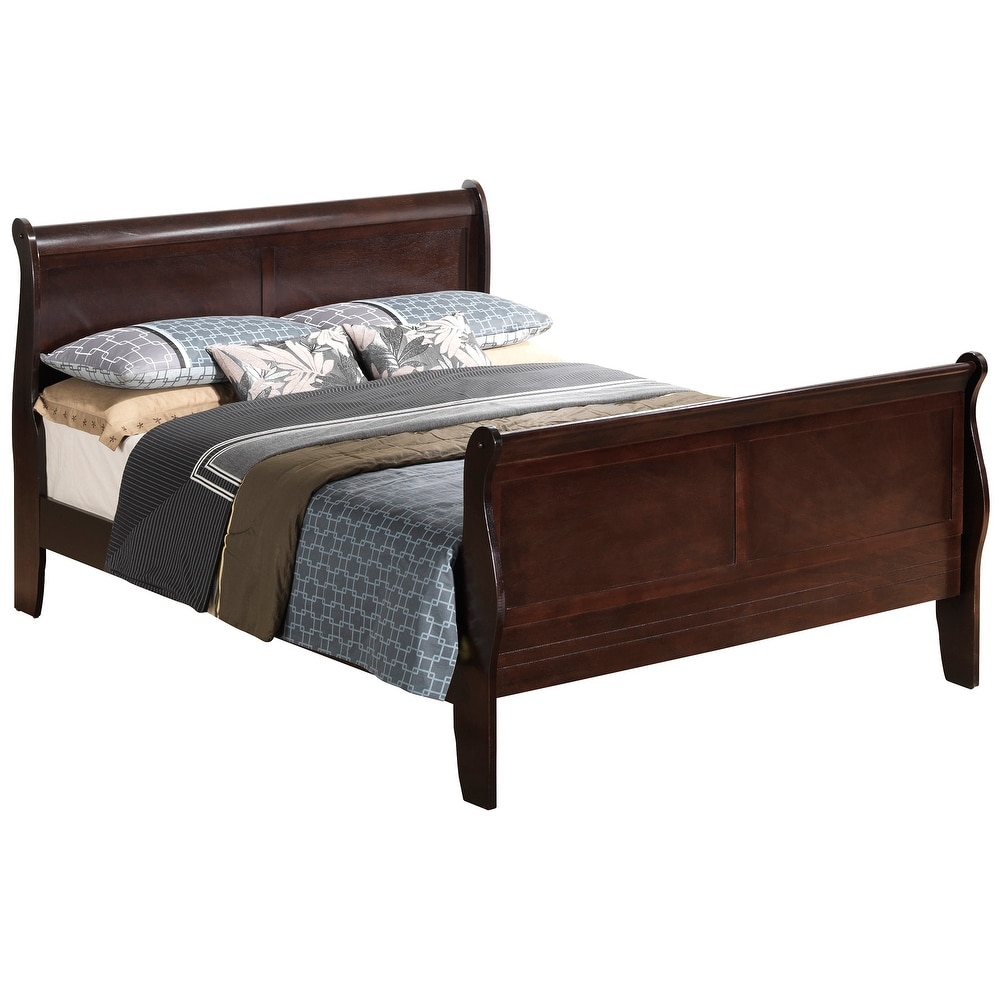 Louis Philippe Full Sleigh Bed with High Footboard