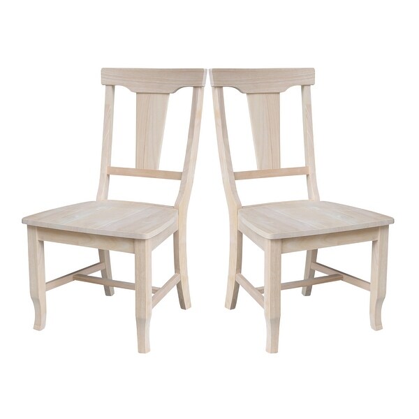 International Concepts Solid Wood Panel Back Dining Chairs - Set of 2