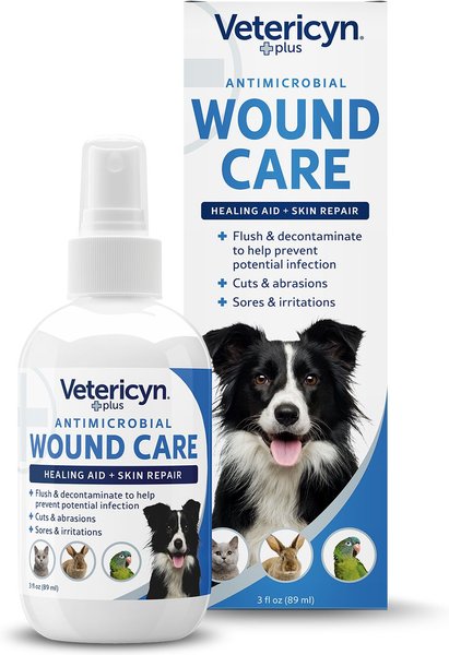 Vetericyn Plus Antimicrobial Wound Care Spray for Dogs， Cats， Horses， Birds and Small Pets