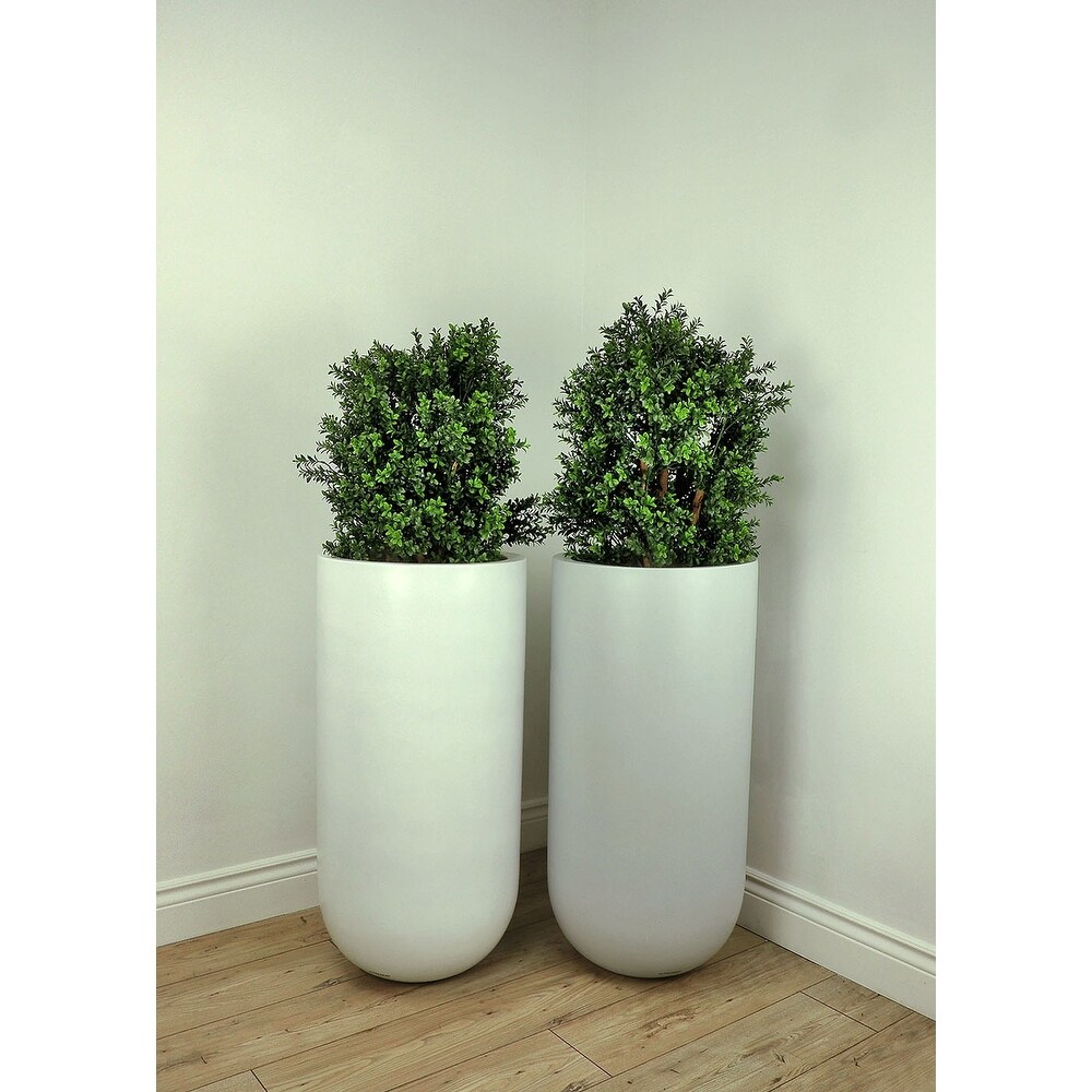 Round Bottom Planter in White Matte Finish 36\