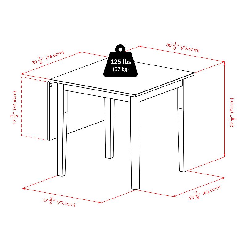 Winsome Perrone 3-Piece Drop Leaf Dining Table and Chairs Set