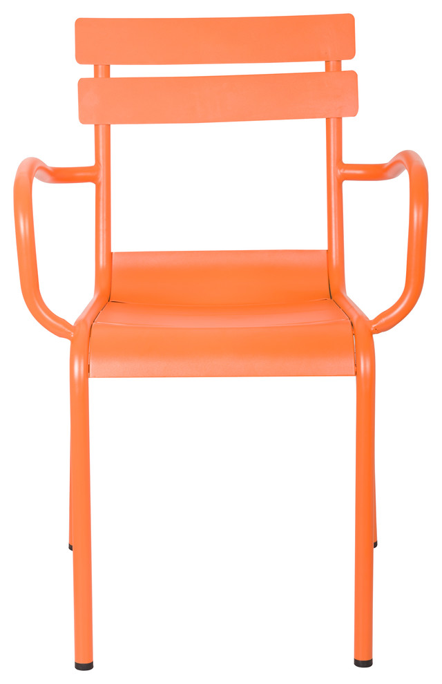 Daisy Stackable Outdoor Arm Chair  Frosted Orange (Set of 4)   Contemporary   Outdoor Dining Chairs   by Taiga Furnishings  Houzz