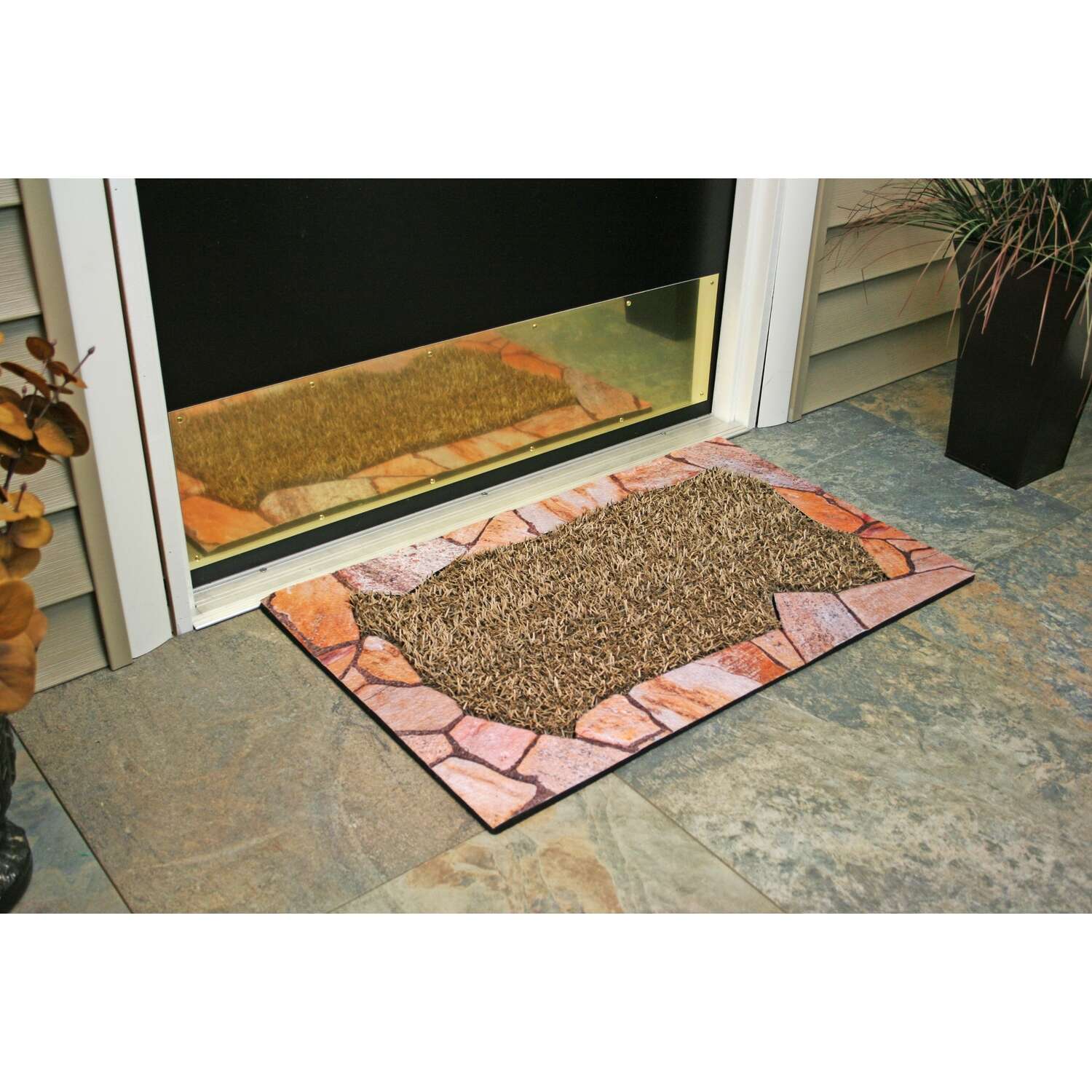 GrassWorx Lancaster Jute 30 in. L X 18 in. W Brown AstroTurf Door Mat