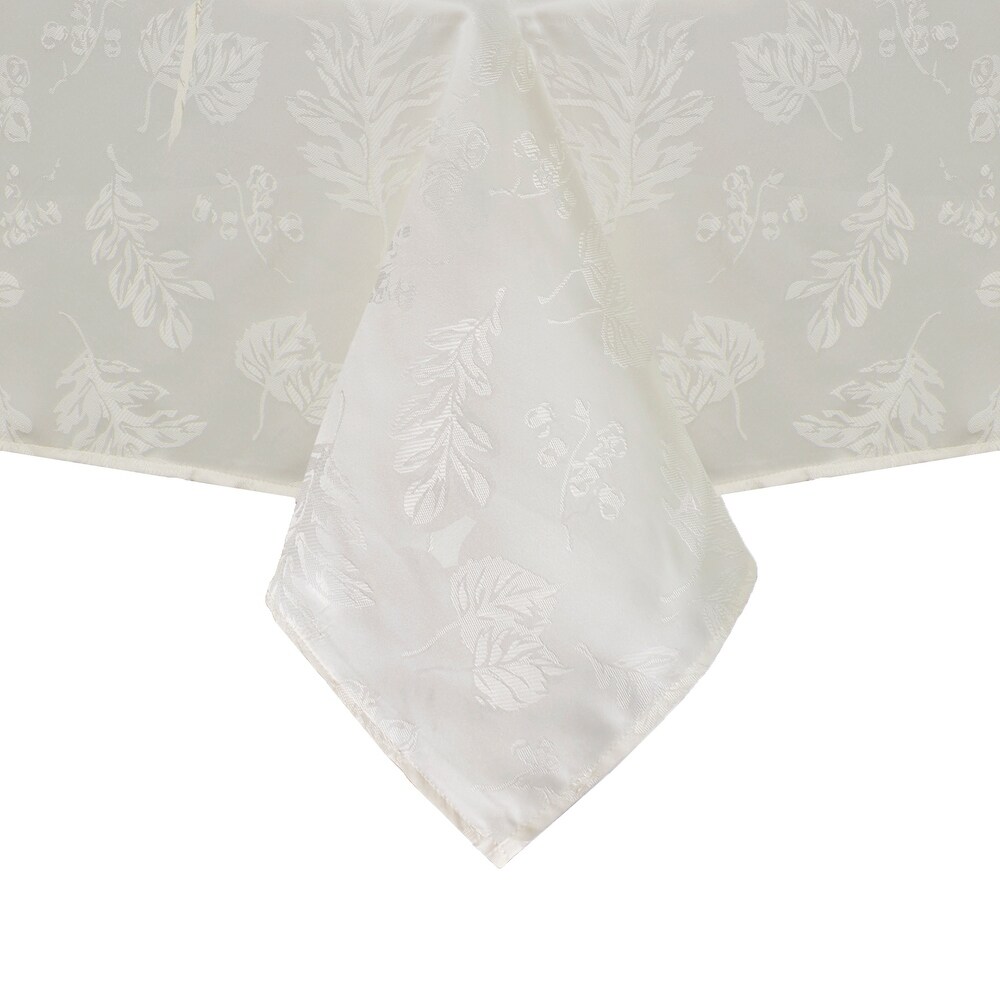 Elegant Woven Leaves Jacquard Damask Tablecloth