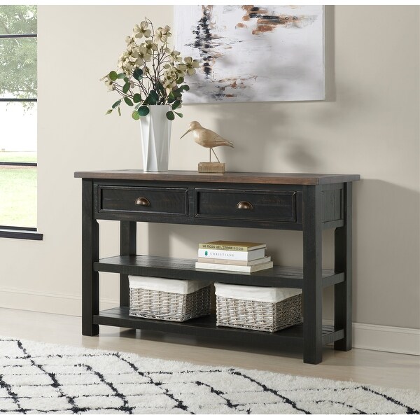 The Gray Barn Downington Solid Wood 2-drawer Sofa Console Table