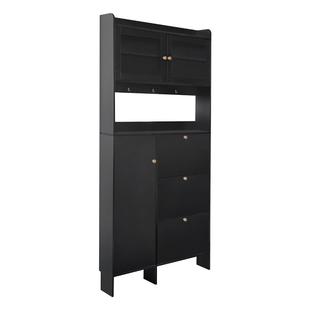 Minimalist Shoe Cabinet With Open Storage Practical Hall Tree With 3 Reversible Drawers Modernluxe