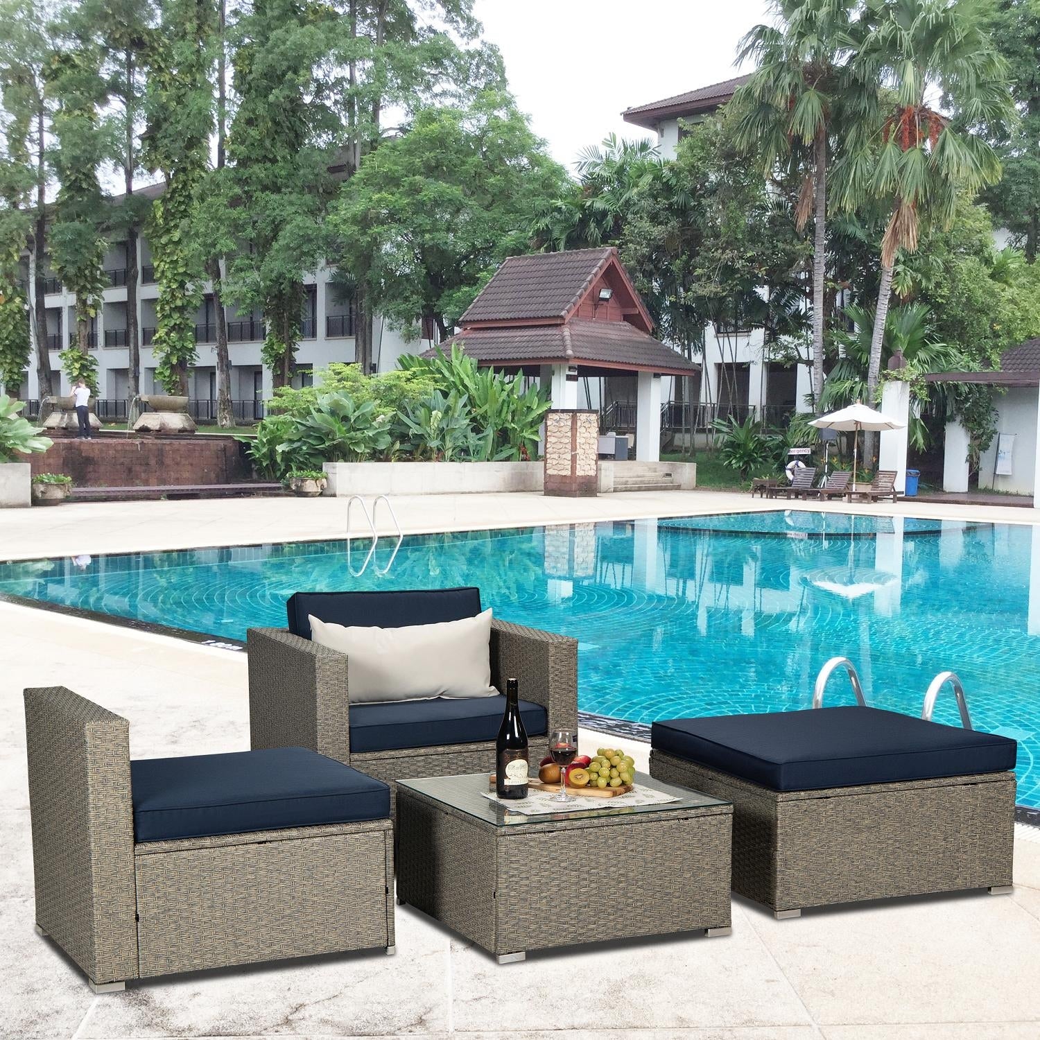 4-Piece Outdoor Garden Patio Furniture - Overstock - 35662674