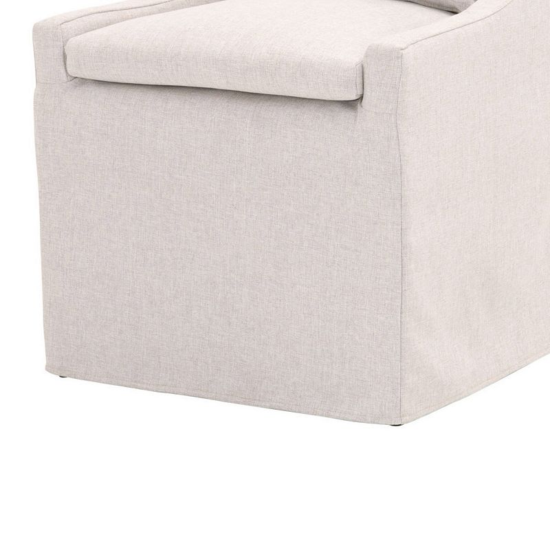 Contemporary Fabric Upholstered Side Chair with Lumbar Pillow， Gray