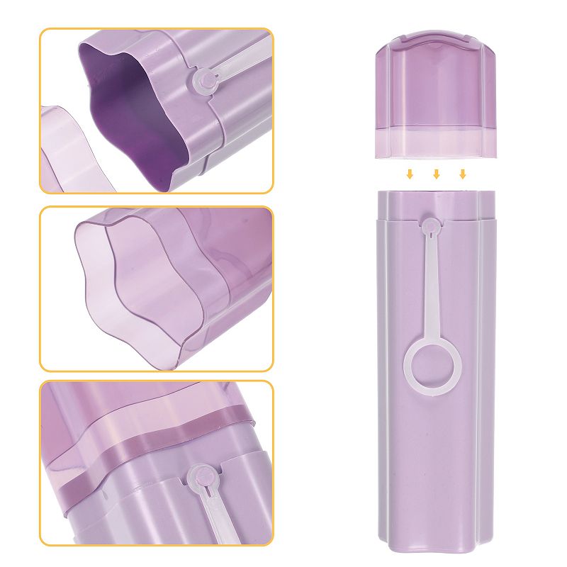 Portable Toothbrush Case with Cups Toothbrush Holder 8.07x2.20x2.20