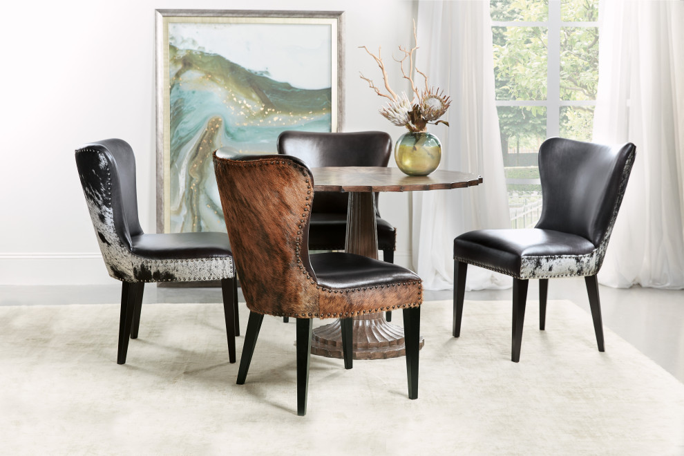 Hooker Furniture Kale Leather Accent Chair with Salt  ampPepper HOH in Black   Contemporary   Dining Chairs   by Hooker Furniture  Houzz