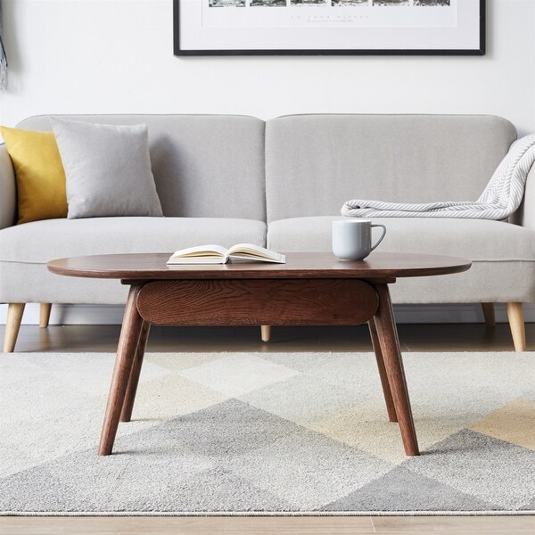 Table with Drawers Solid Wood Top Board Desk Coffee Table