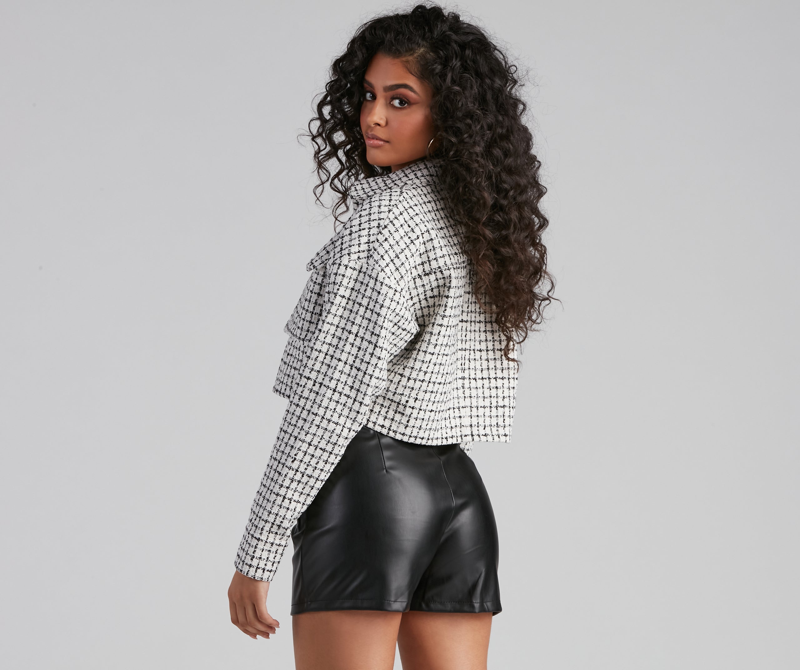 Chic Sophistication Tweed Cropped Jacket