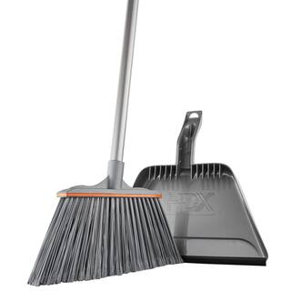 HDX 15 in. Angle Broom and Step-On Dustpan Set 2132