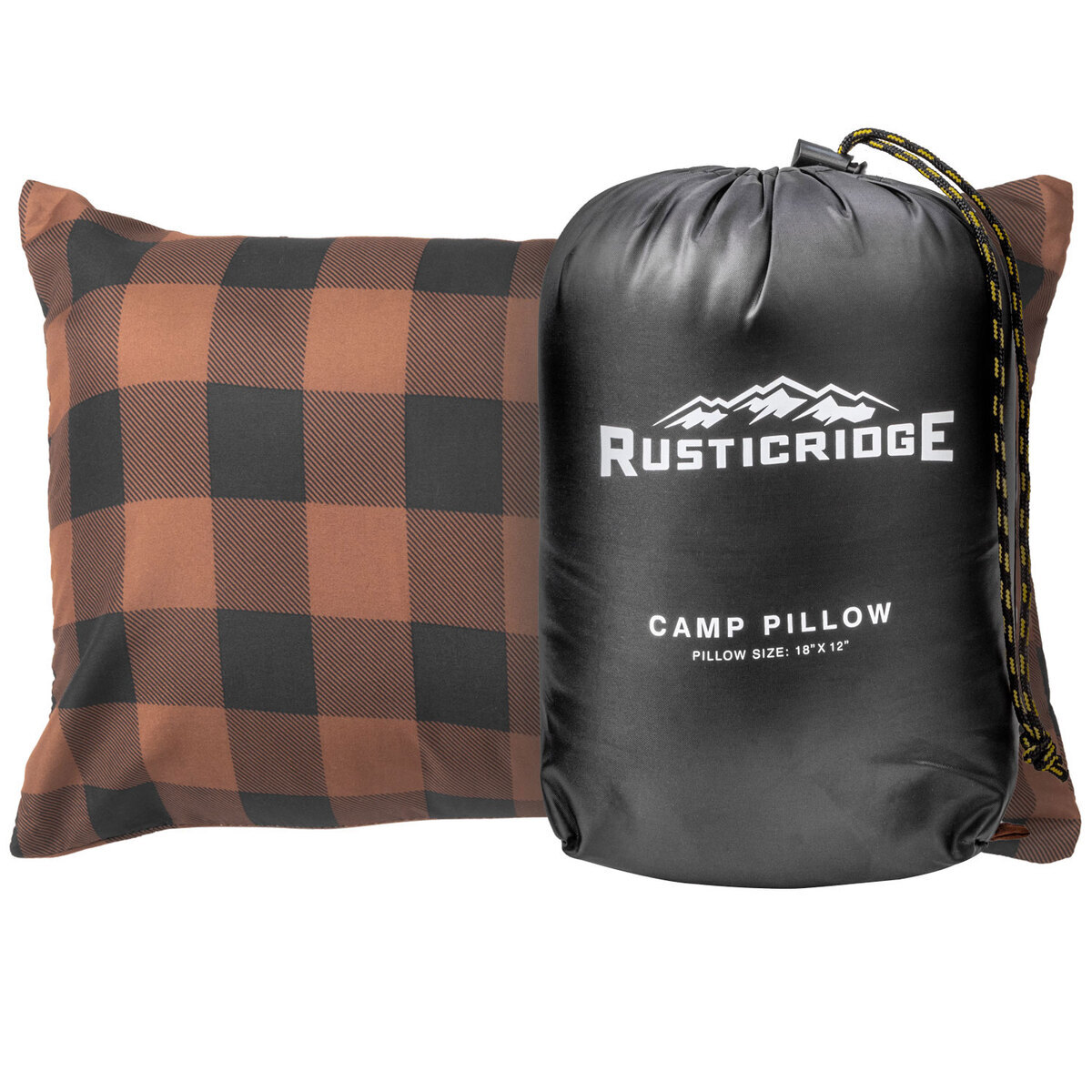 Rustic Ridge Camping Pillow  Grey