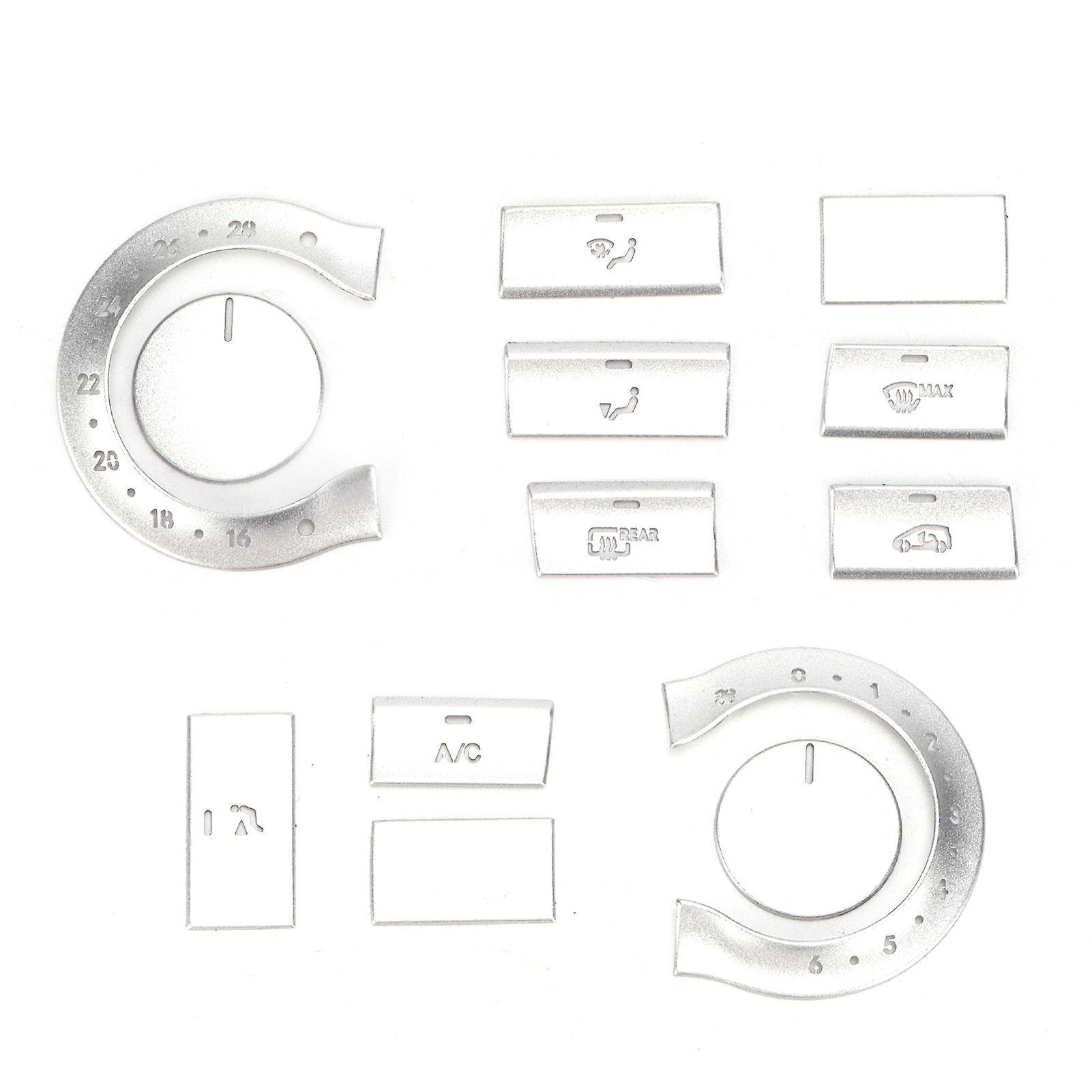 13pcs Air Conditioning Button Trims Decor Silver Replacement For Mercedes-benz A B Cla Gla Class