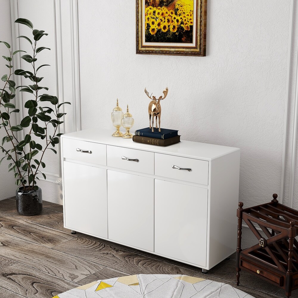 Kitchen Storage Sideboard with 3 Drawers and 3 Doors Buffet Cabinet