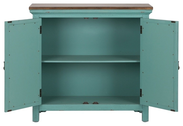 Kensington Blue 2 Door Accent Cabinet   Contemporary   Accent Chests And Cabinets   by Massiano  Houzz