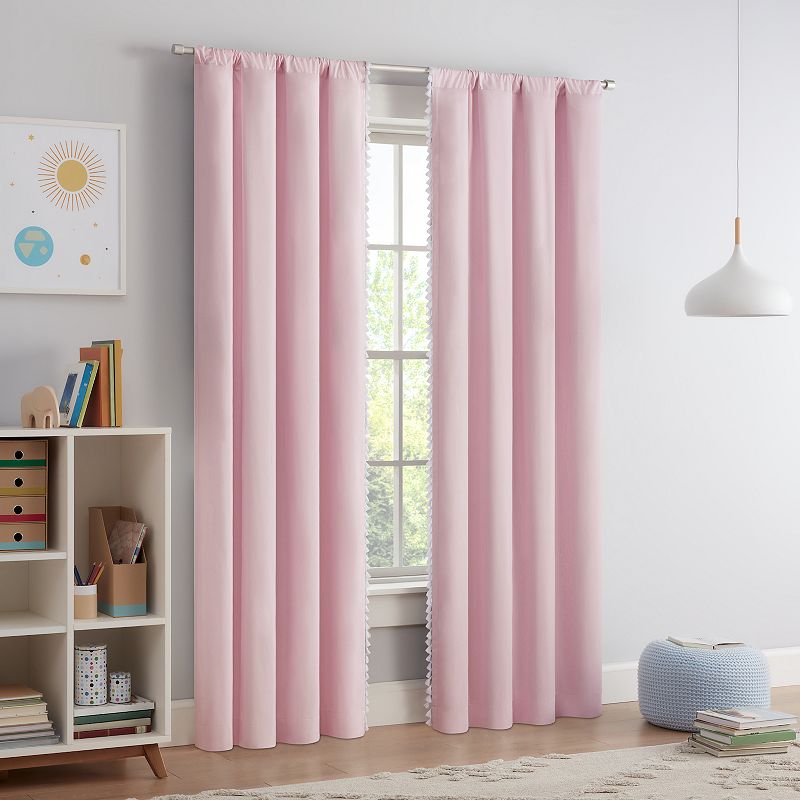 eclipse Kids Kaylee Tassel 2-Window Blackout Curtain Panels