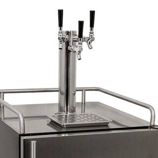 EdgeStar Triple Tap 24 in. Oversized Beer Keg Dispenser with Electronic Control Panel in Stainless Steel KC7000SSTRIP