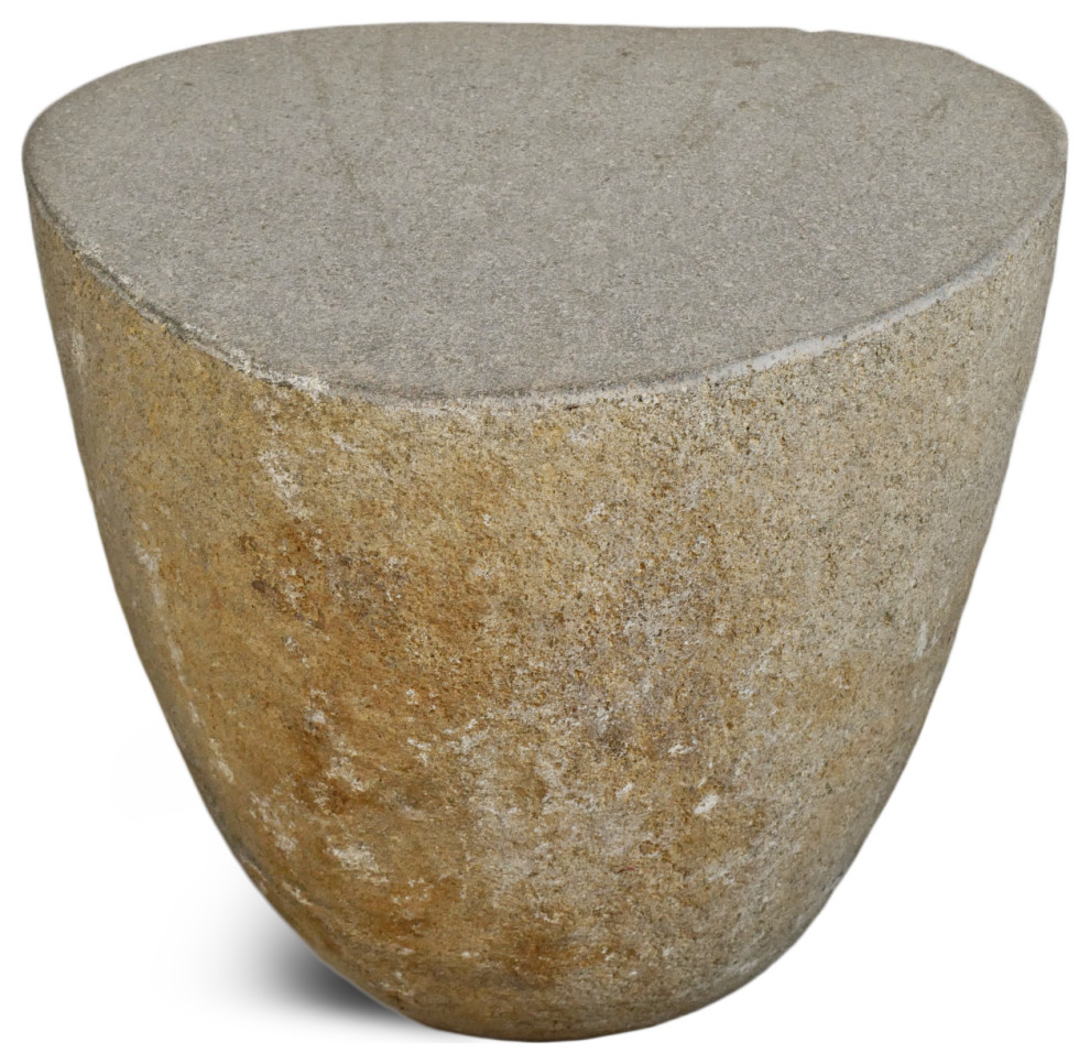 Stone Boulder Stool Table 4   Rustic   Outdoor Side Tables   by Design Mix Furniture  Houzz